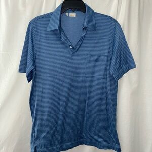 Brioni Navy Patterned Polo Shirt medium